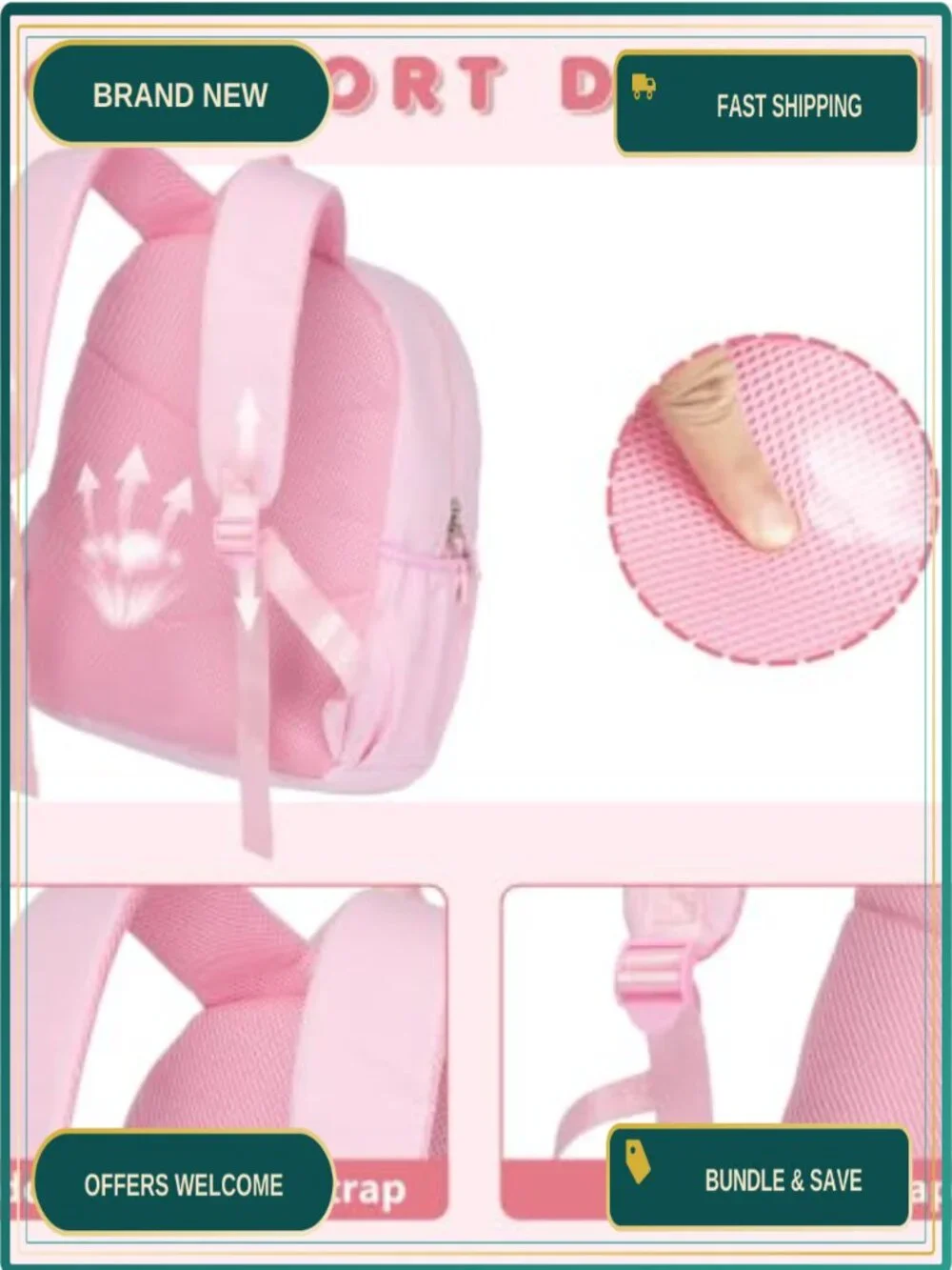 Personalized Initial Girls Backpack for School - Lightweight Pencil Case